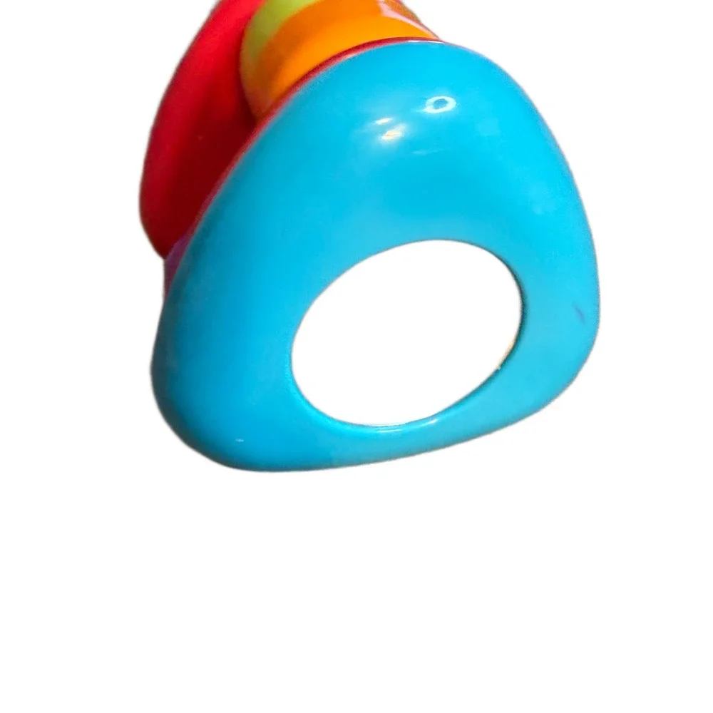 Multicolor Sensory Activity Toy Triangle with Mirror and Spinning Ball 4 Inch